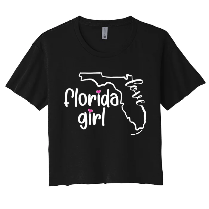 Cute Florida Girl Love Women's Crop Top Tee