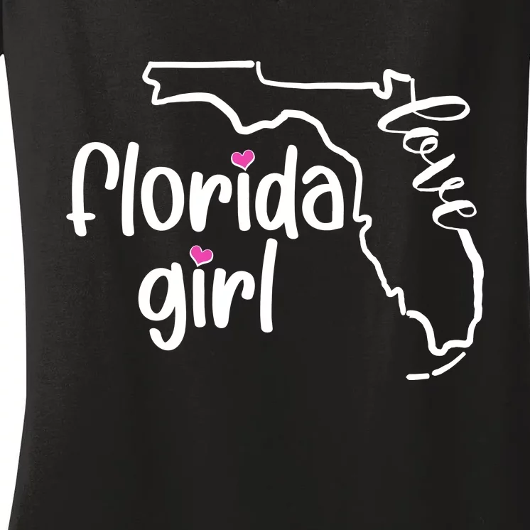 Cute Florida Girl Love Women's V-Neck T-Shirt