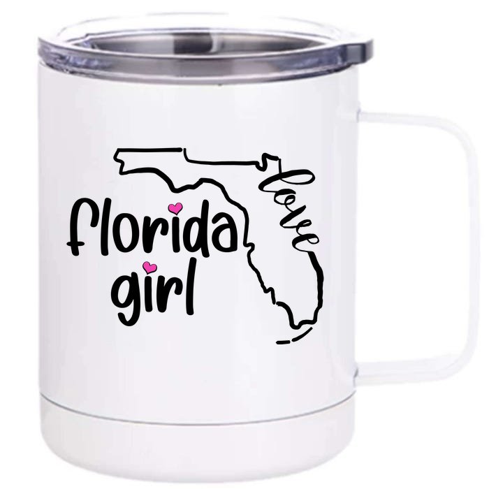 Cute Florida Girl Love Front & Back 12oz Stainless Steel Tumbler Cup