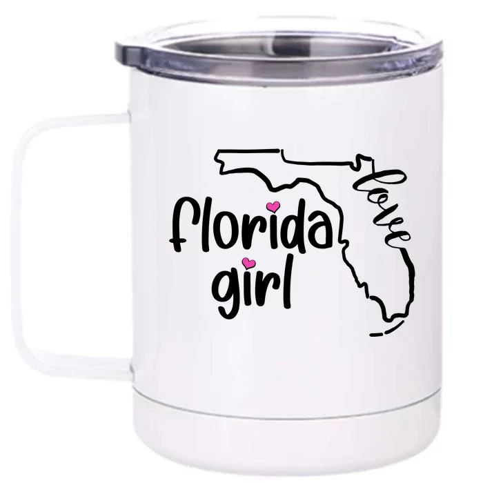 Cute Florida Girl Love Front & Back 12oz Stainless Steel Tumbler Cup