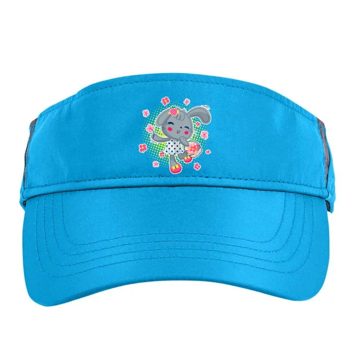 Cute Flower Easter Bunny Adult Drive Performance Visor