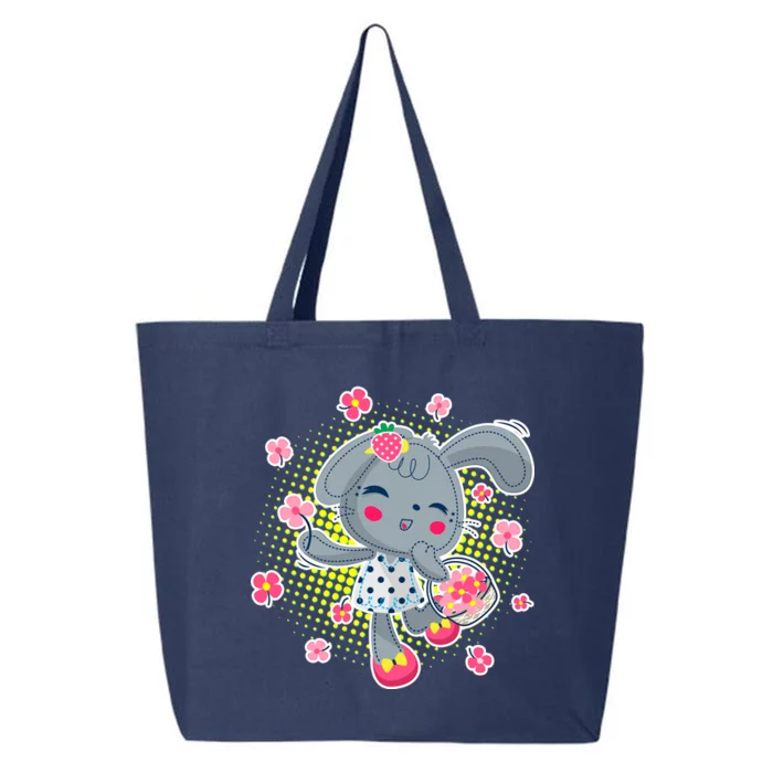 Cute Flower Easter Bunny 25L Jumbo Tote