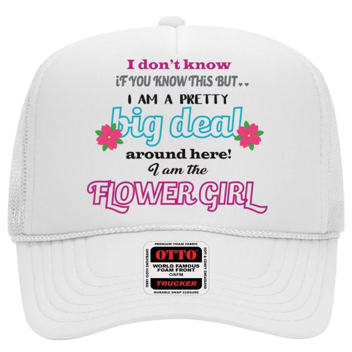 Cute Flower Girl High Crown Mesh Trucker Hat