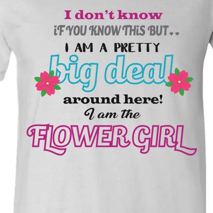 Cute Flower Girl V-Neck T-Shirt