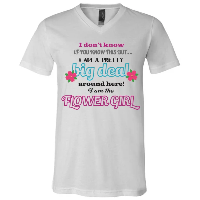 Cute Flower Girl V-Neck T-Shirt