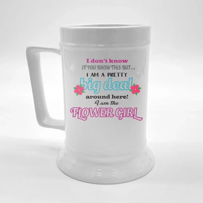 Cute Flower Girl Front & Back Beer Stein