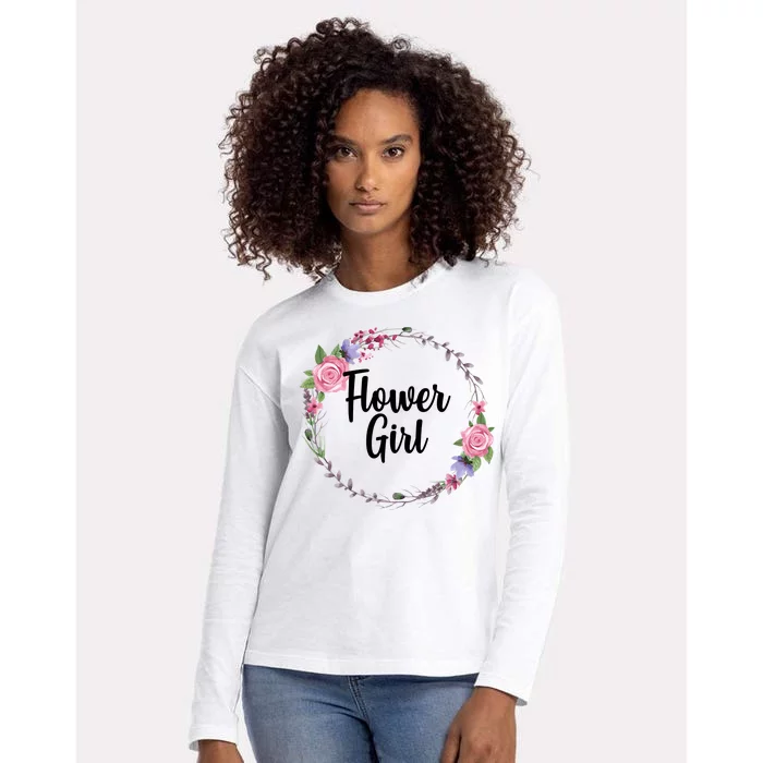 Cute Flower Girl Wedding Womens Cotton Relaxed Long Sleeve T-Shirt