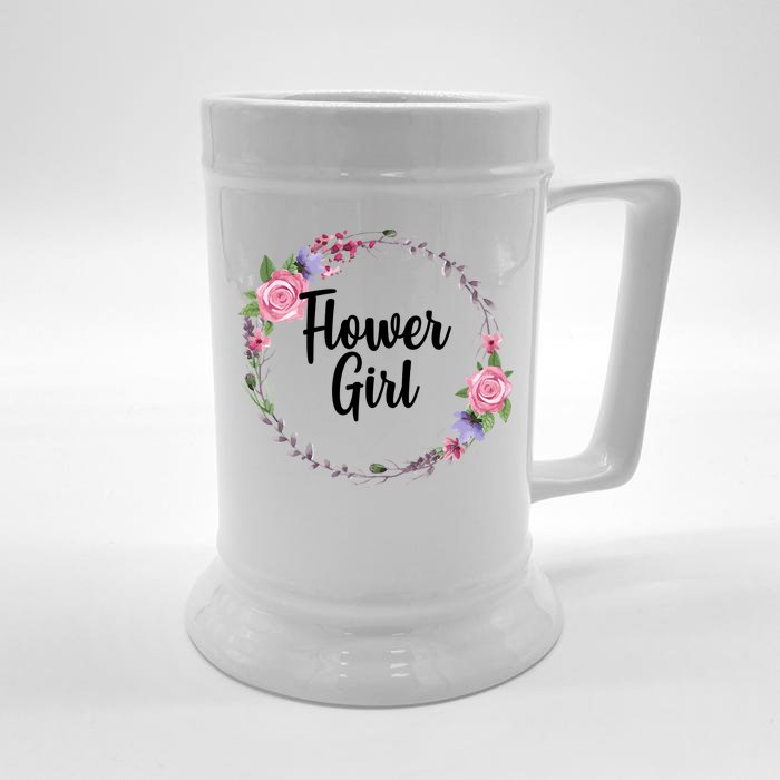 Cute Flower Girl Wedding Front & Back Beer Stein