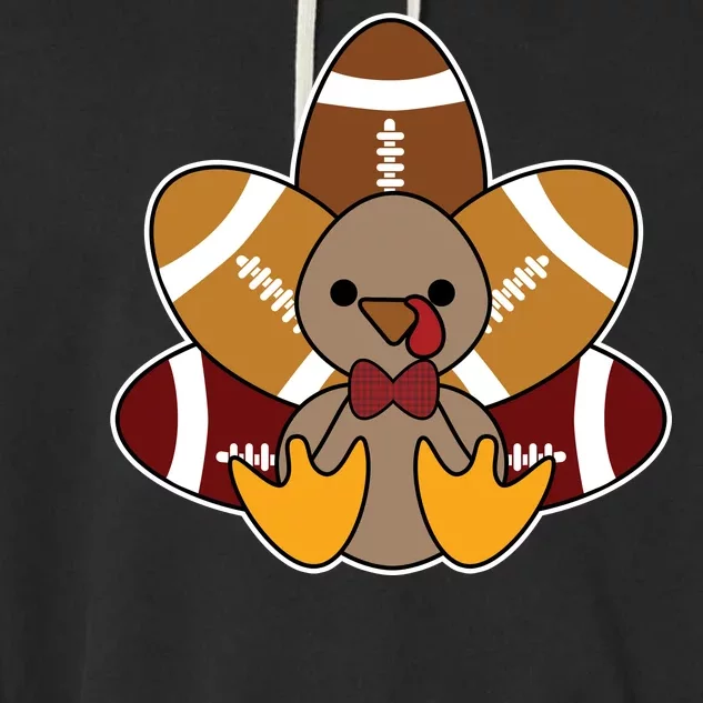 Cute Football Turkey Thanksgiving Garment-Dyed Fleece Hoodie