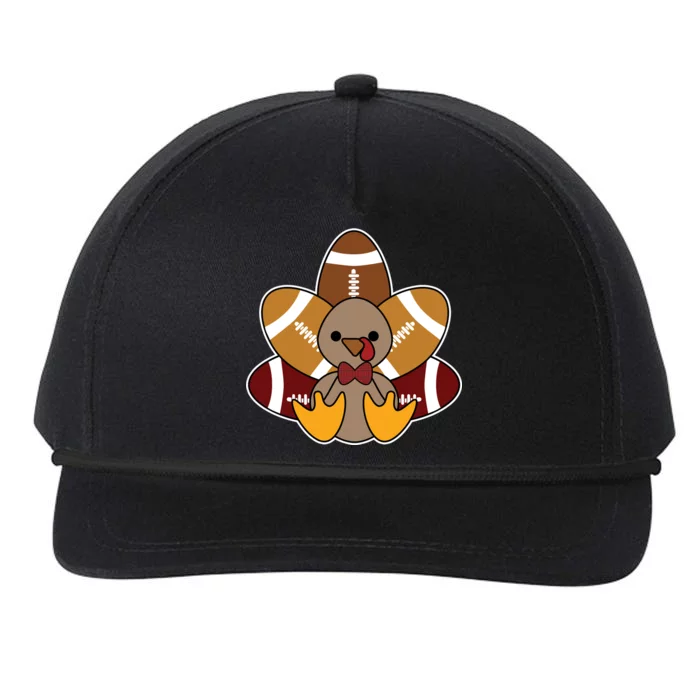 Cute Football Turkey Thanksgiving Snapback Five-Panel Rope Hat