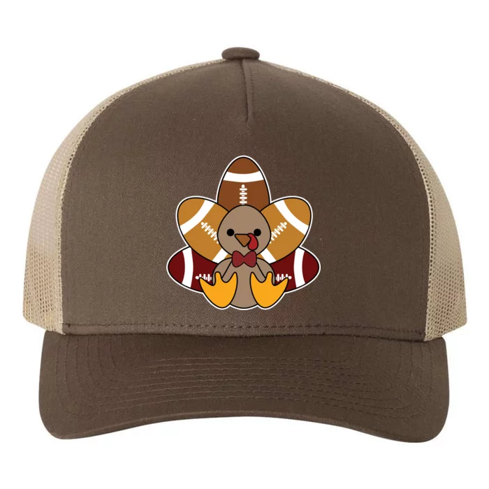 Cute Football Turkey Thanksgiving Yupoong Adult 5-Panel Trucker Hat