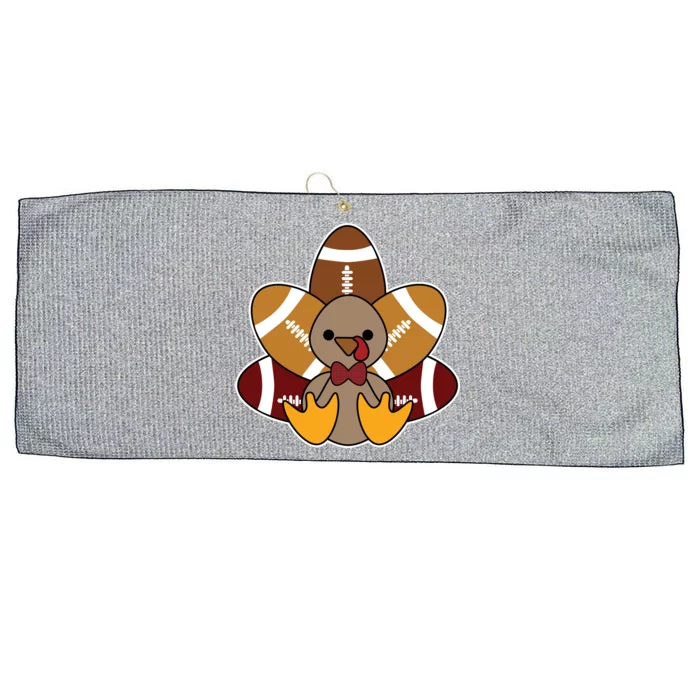 Cute Football Turkey Thanksgiving Large Microfiber Waffle Golf Towel