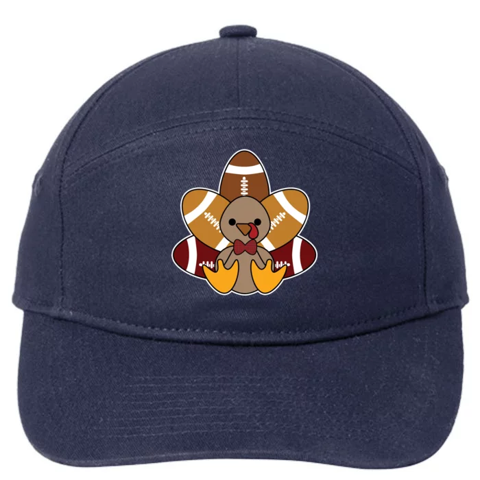 Cute Football Turkey Thanksgiving 7-Panel Snapback Hat