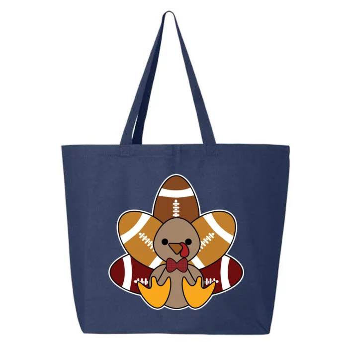 Cute Football Turkey Thanksgiving 25L Jumbo Tote