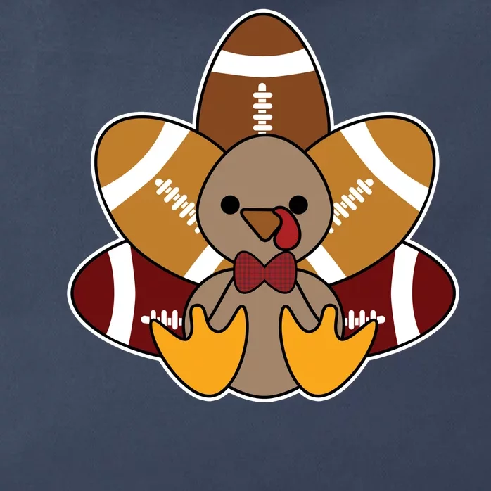 Cute Football Turkey Thanksgiving Zip Tote Bag