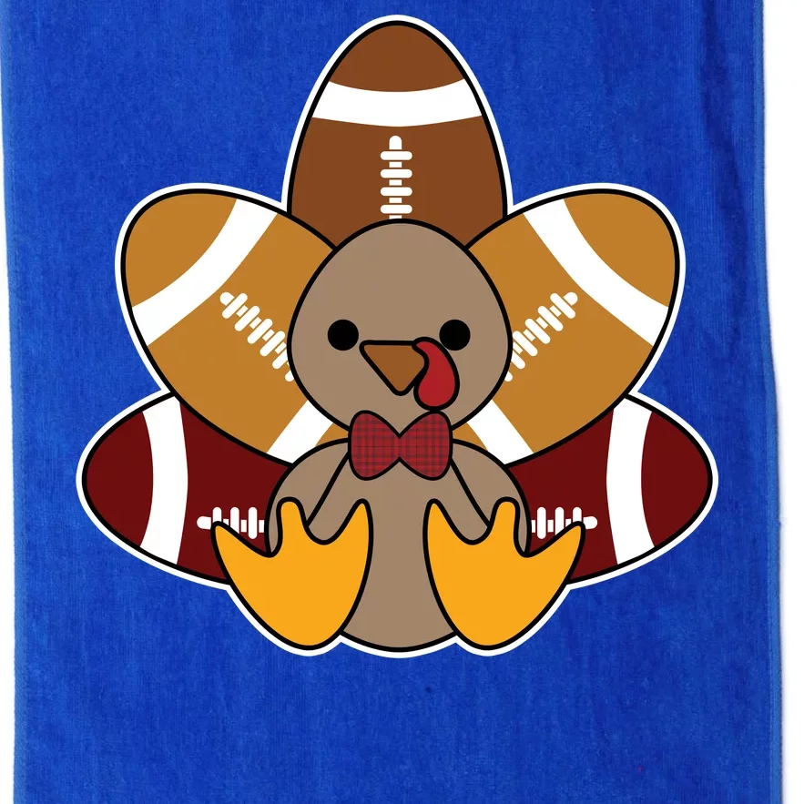 Cute Football Turkey Thanksgiving Platinum Collection Golf Towel