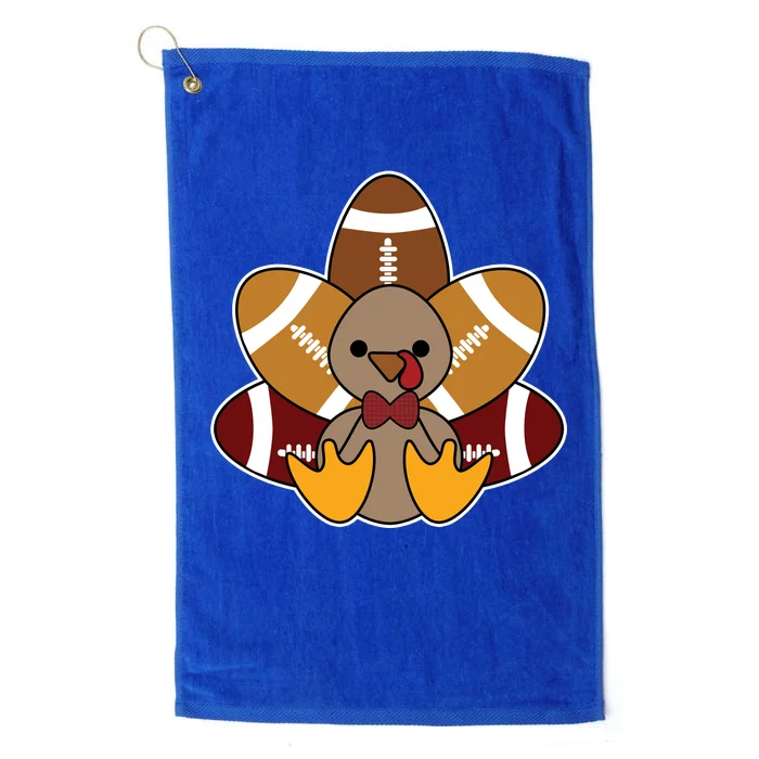 Cute Football Turkey Thanksgiving Platinum Collection Golf Towel