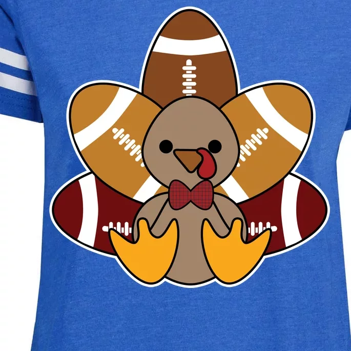 Cute Football Turkey Thanksgiving Enza Ladies Jersey Football T-Shirt