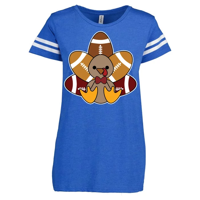 Cute Football Turkey Thanksgiving Enza Ladies Jersey Football T-Shirt