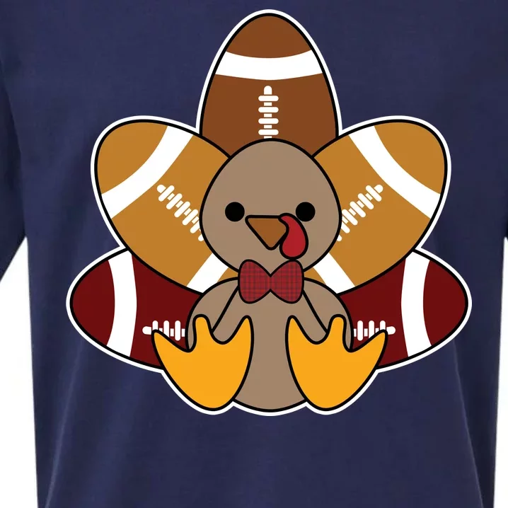 Cute Football Turkey Thanksgiving Sueded Cloud Jersey T-Shirt