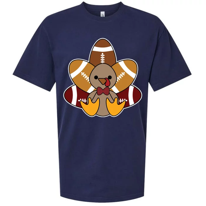 Cute Football Turkey Thanksgiving Sueded Cloud Jersey T-Shirt