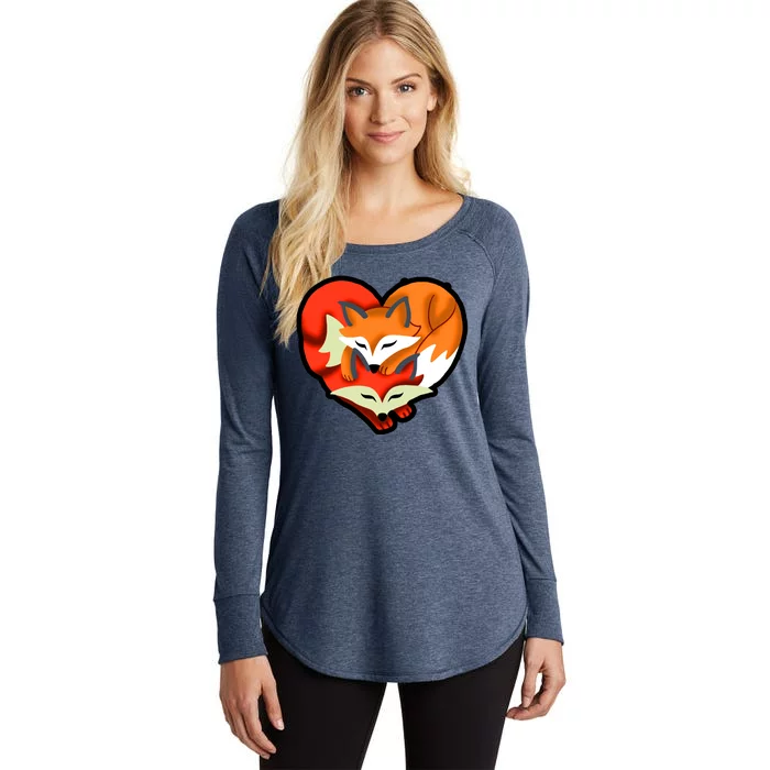 Cute Foxy Heart Fox Lover Women's Perfect Tri Tunic Long Sleeve Shirt