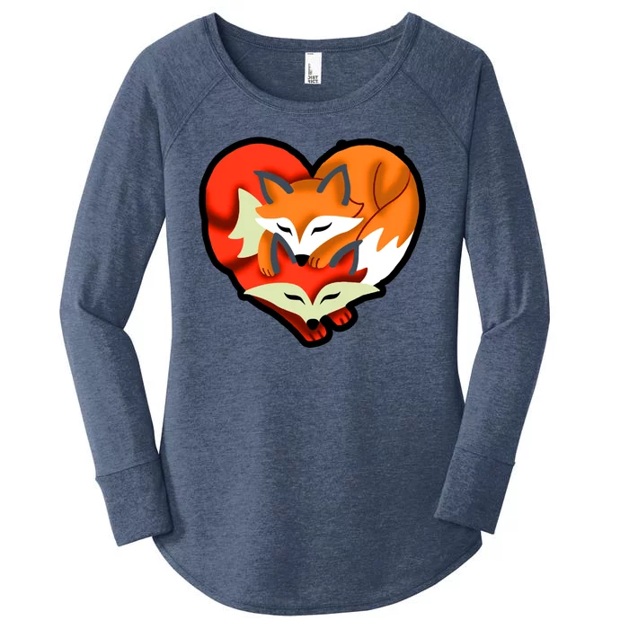 Cute Foxy Heart Fox Lover Women's Perfect Tri Tunic Long Sleeve Shirt