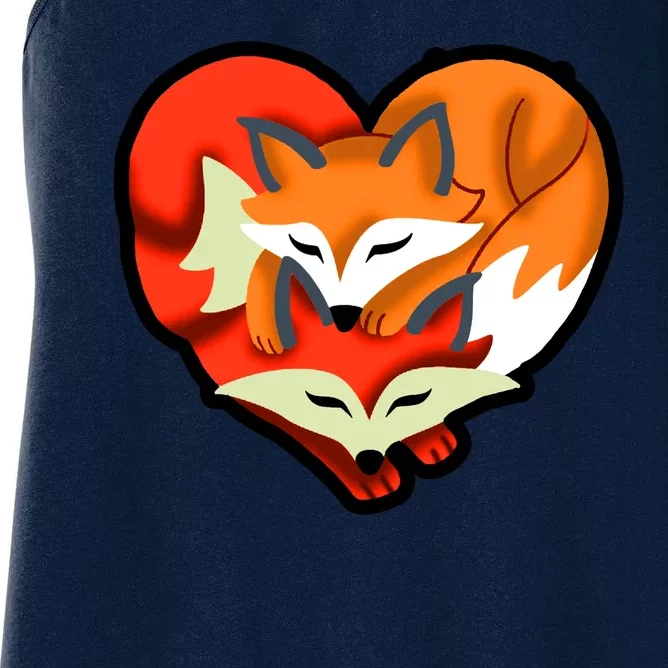 Cute Foxy Heart Fox Lover Women's Racerback Tank