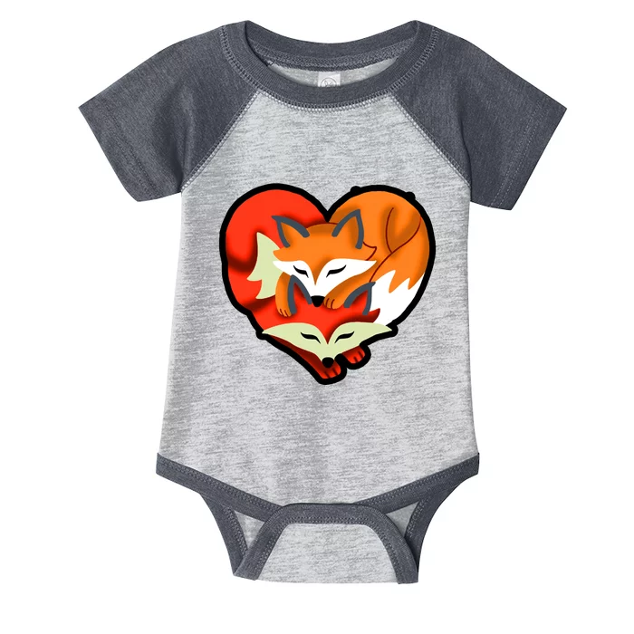 Cute Foxy Heart Fox Lover Infant Baby Jersey Bodysuit