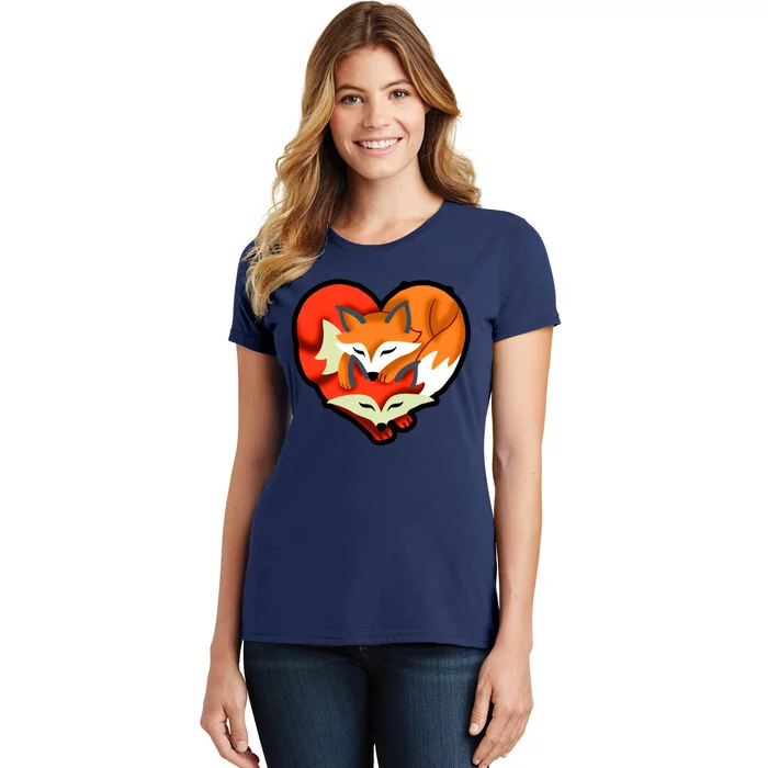 Cute Foxy Heart Fox Lover Women's T-Shirt