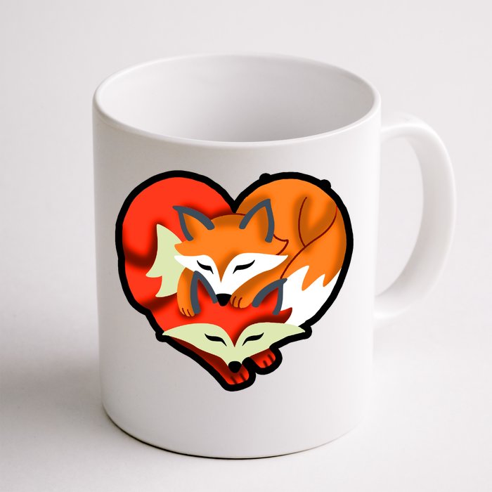 Cute Foxy Heart Fox Lover Front & Back Coffee Mug