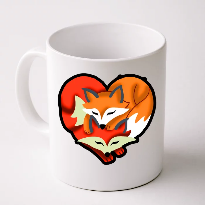 Cute Foxy Heart Fox Lover Front & Back Coffee Mug