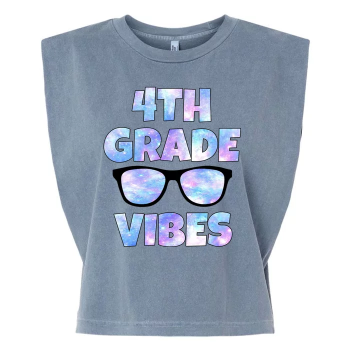 Cute Funny 4th Grade Vibes Cool Sunglasses Garment-Dyed Women's Muscle Tee