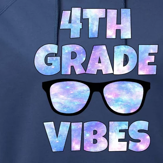 Cute Funny 4th Grade Vibes Cool Sunglasses Performance Fleece Hoodie