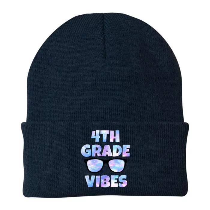 Cute Funny 4th Grade Vibes Cool Sunglasses Knit Cap Winter Beanie