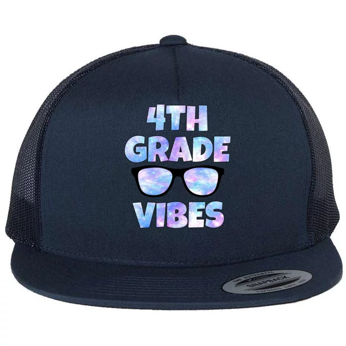 Cute Funny 4th Grade Vibes Cool Sunglasses Flat Bill Trucker Hat