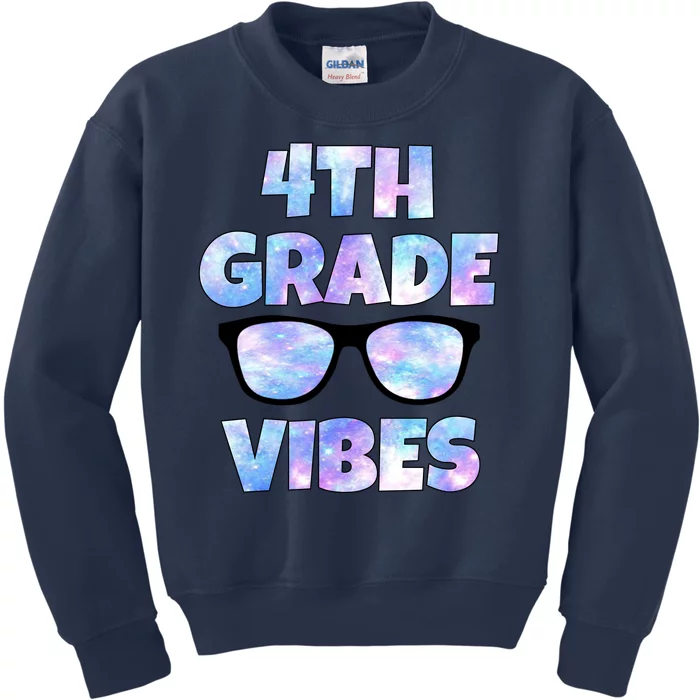 Cute Funny 4th Grade Vibes Cool Sunglasses Kids Sweatshirt