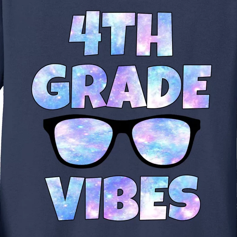 Cute Funny 4th Grade Vibes Cool Sunglasses Kids Long Sleeve Shirt