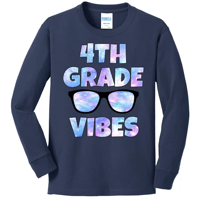 Cute Funny 4th Grade Vibes Cool Sunglasses Kids Long Sleeve Shirt