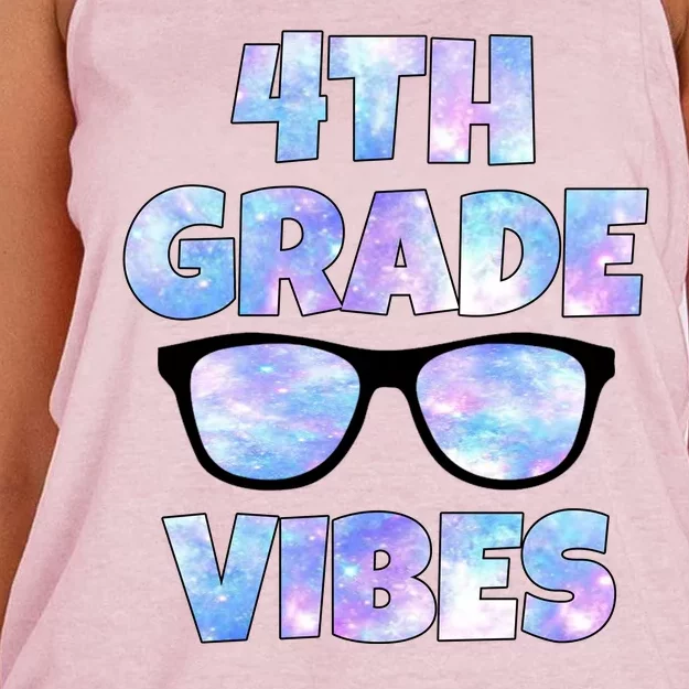 Cute Funny 4th Grade Vibes Cool Sunglasses Women's Knotted Racerback Tank