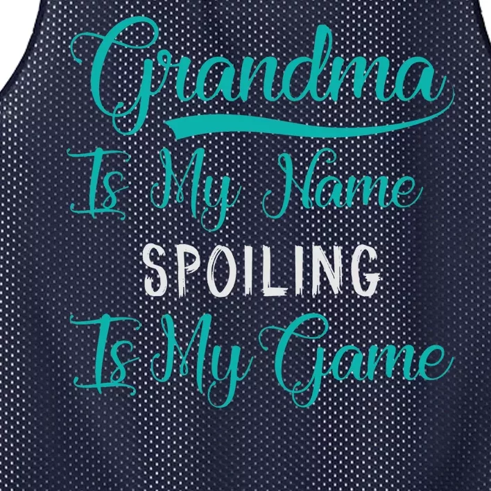 Cute Funny Grandma Is My Name Spoiling Is My Game Mesh Reversible Basketball Jersey Tank