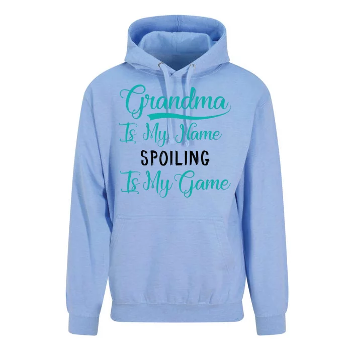 Cute Funny Grandma Is My Name Spoiling Is My Game Unisex Surf Hoodie