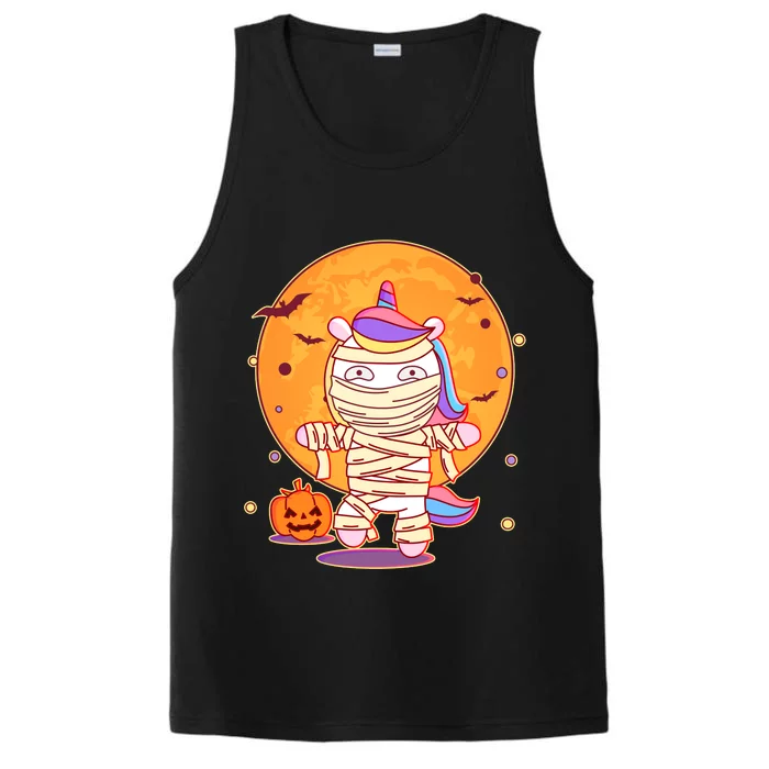 Cute Funny Halloween Unicorn Mummy Performance Tank