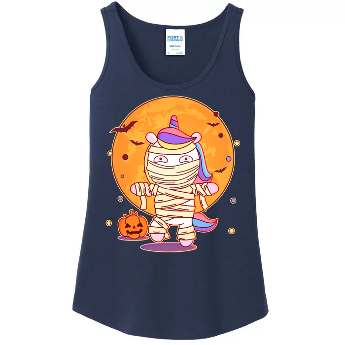 Cute Funny Halloween Unicorn Mummy Ladies Essential Tank