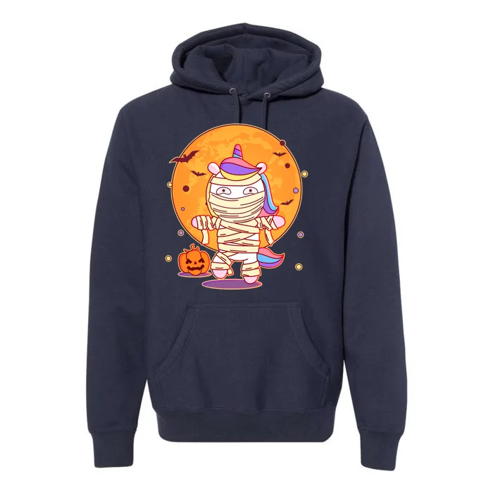 Cute Funny Halloween Unicorn Mummy Premium Hoodie