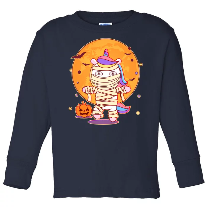 Cute Funny Halloween Unicorn Mummy Toddler Long Sleeve Shirt