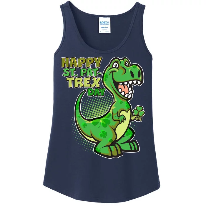 Cute Funny Happy St Pat-Trex Day Ladies Essential Tank