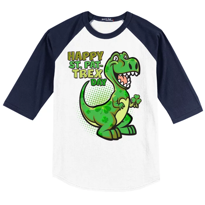 Cute Funny Happy St Pat-Trex Day Baseball Sleeve Shirt