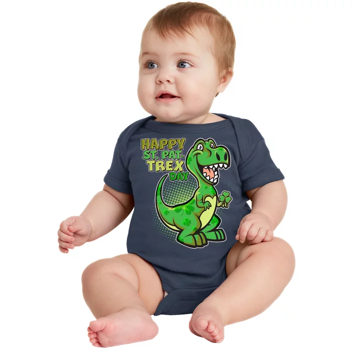 Cute Funny Happy St Pat-Trex Day Baby Bodysuit