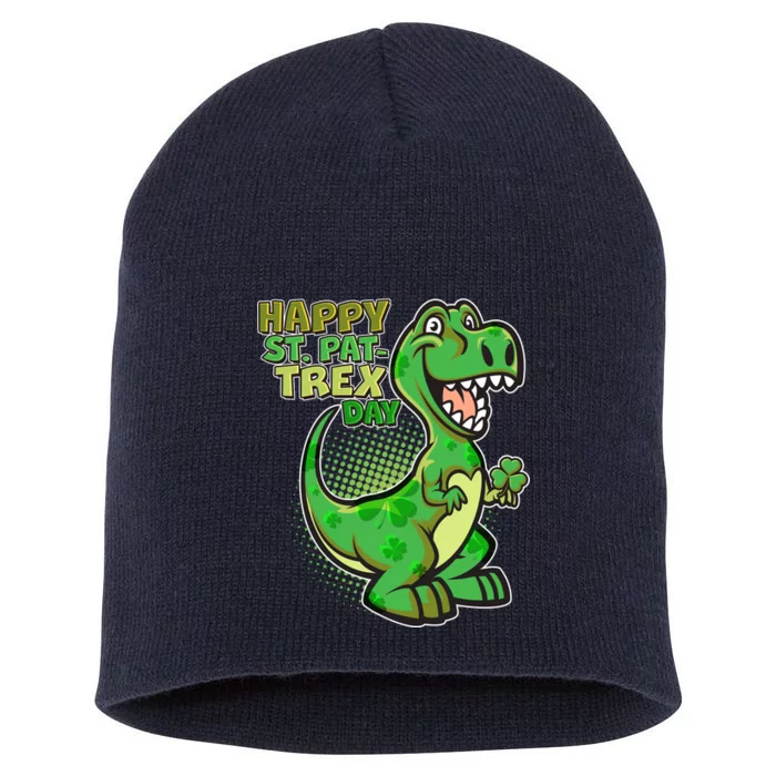 Cute Funny Happy St Pat-Trex Day Short Acrylic Beanie